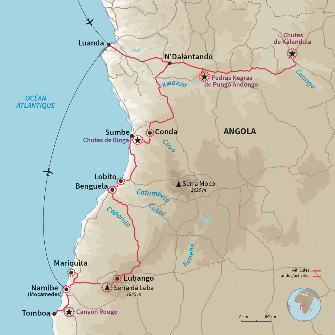 Carte Angola : Angola, terres d’émotions
