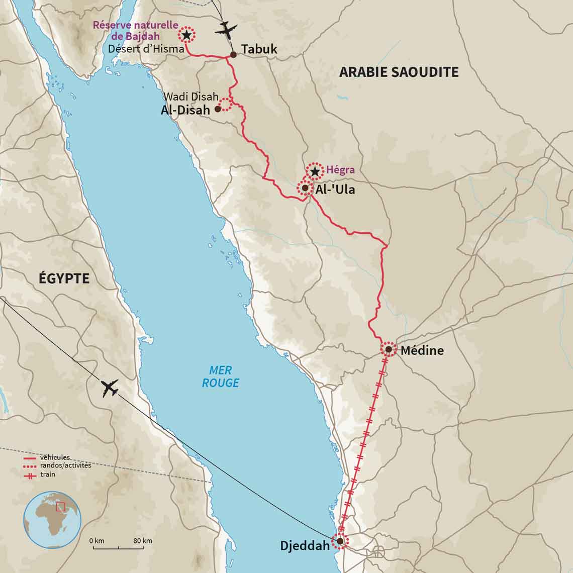 Carte Arabie Saoudite : Le Hedjaz, de déserts en cités millénaires