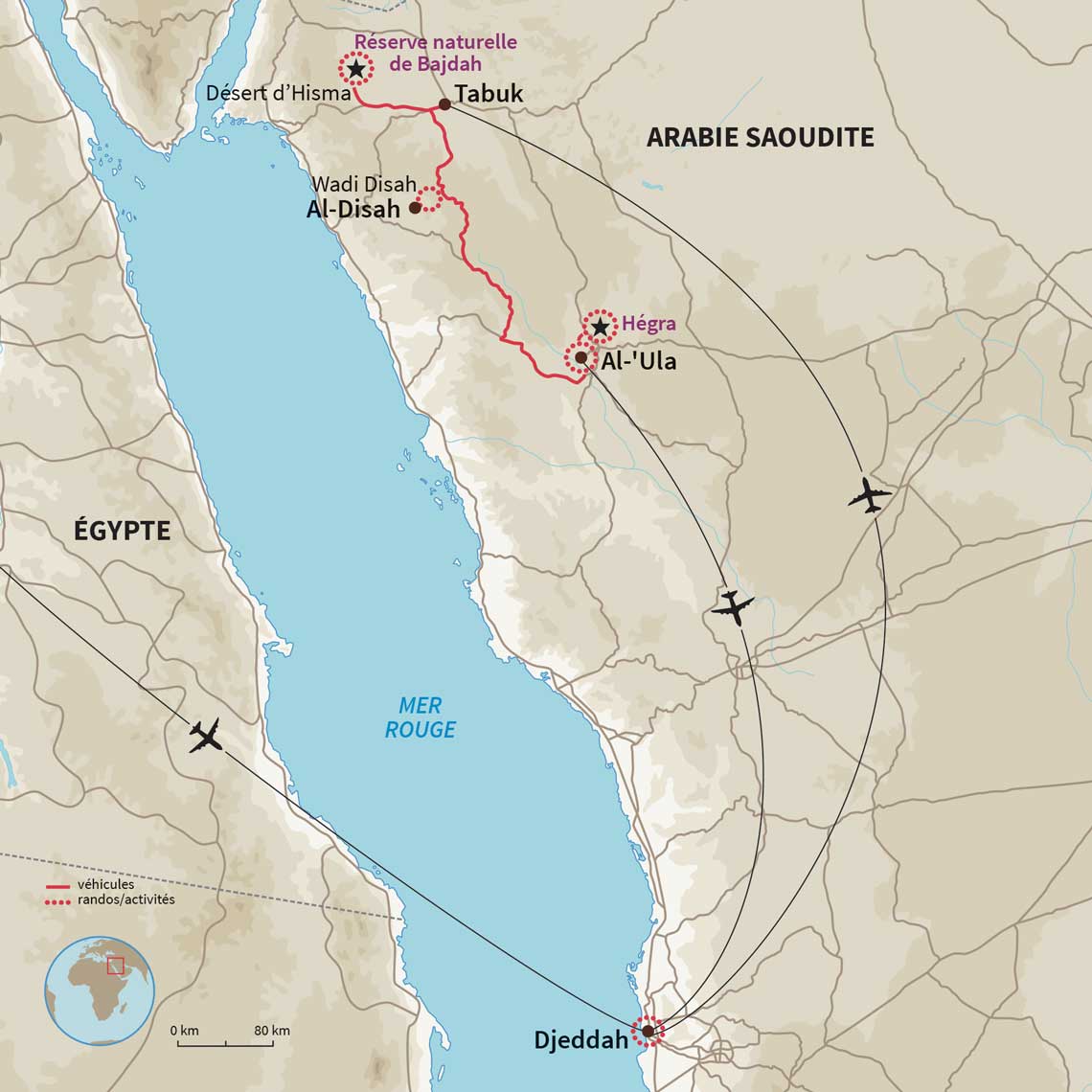 Carte Arabie Saoudite : La petite rando arabique