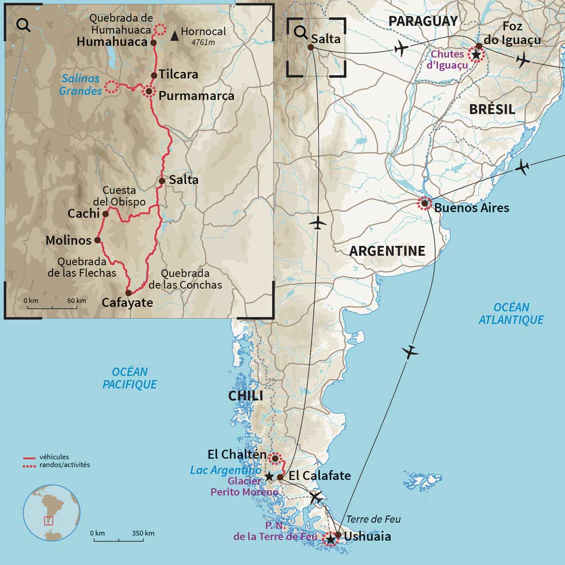 Carte Argentine : Les intournables de l’Argentine