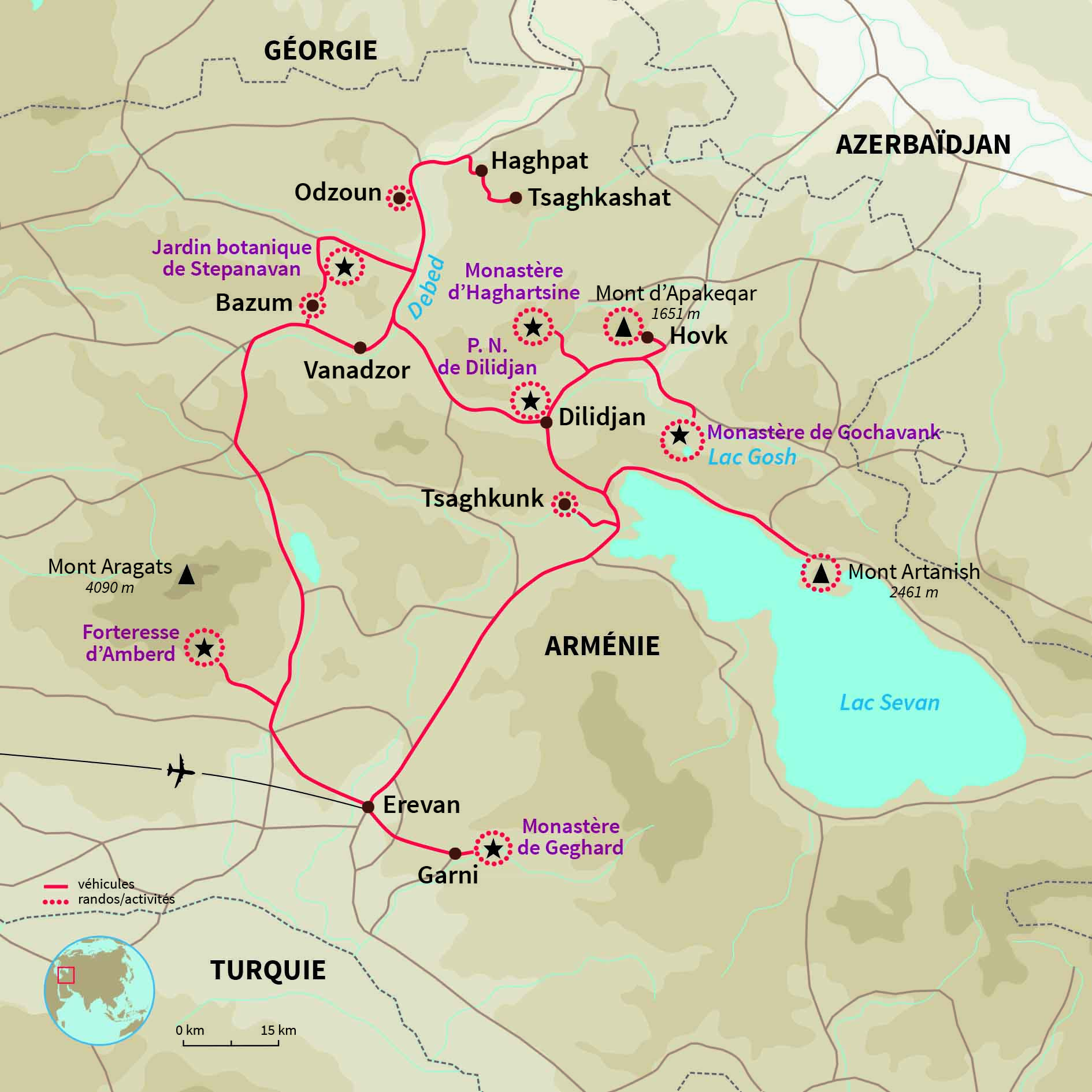 Carte Arménie : Sur les sentiers historiques d'Arménie