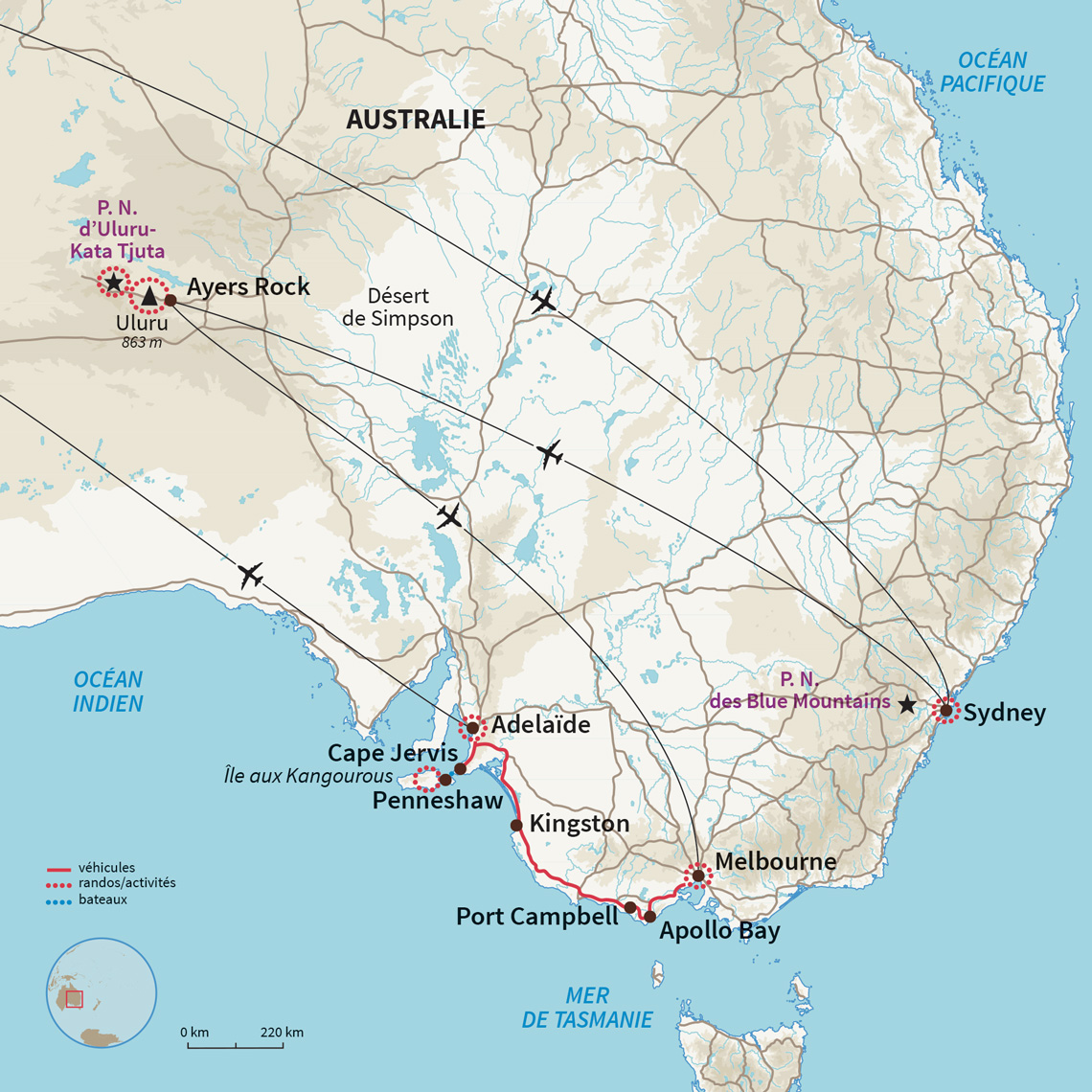 Carte Australie : OZez sans limites (accessible PMR)