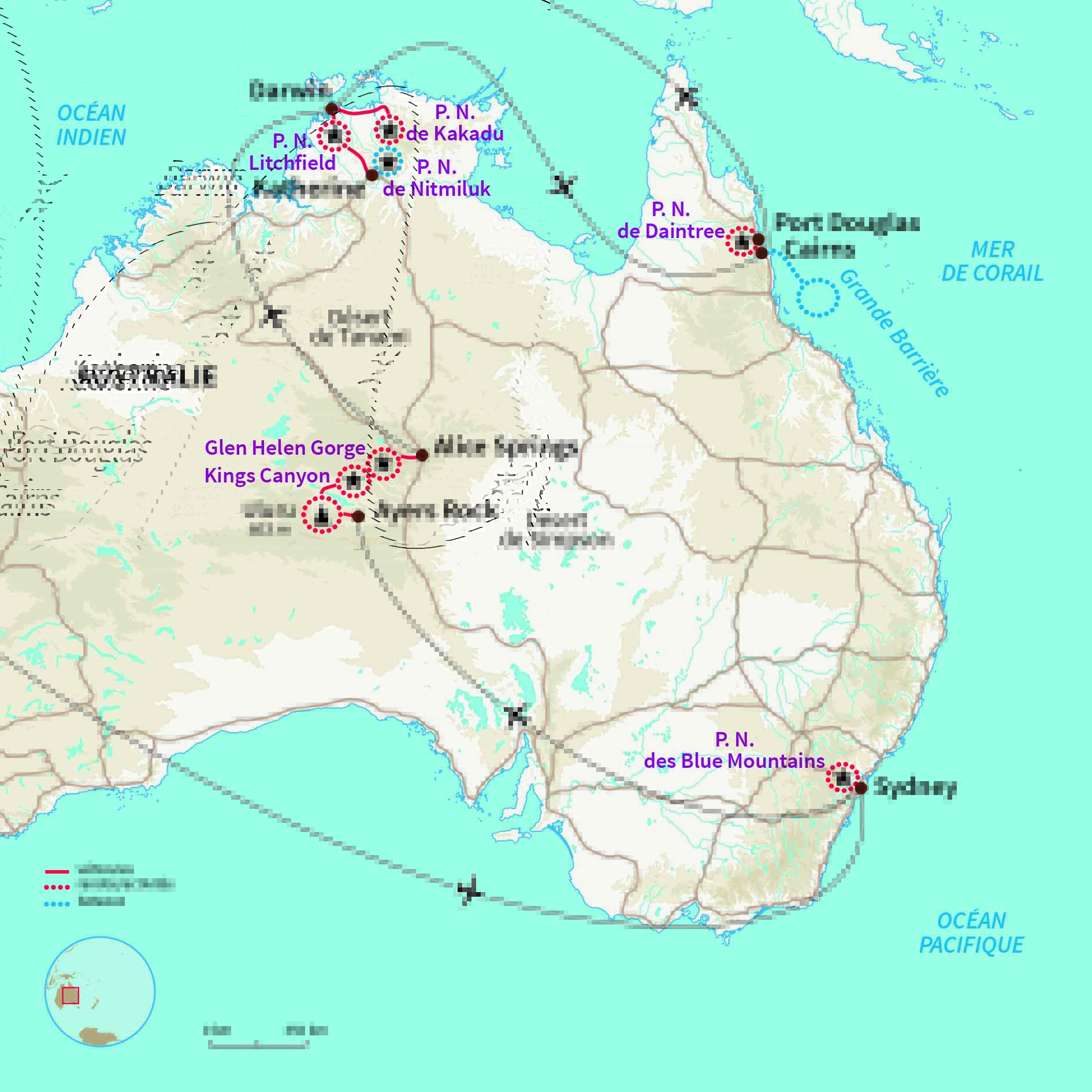 Carte Australie : Au pays des kangourous en famille