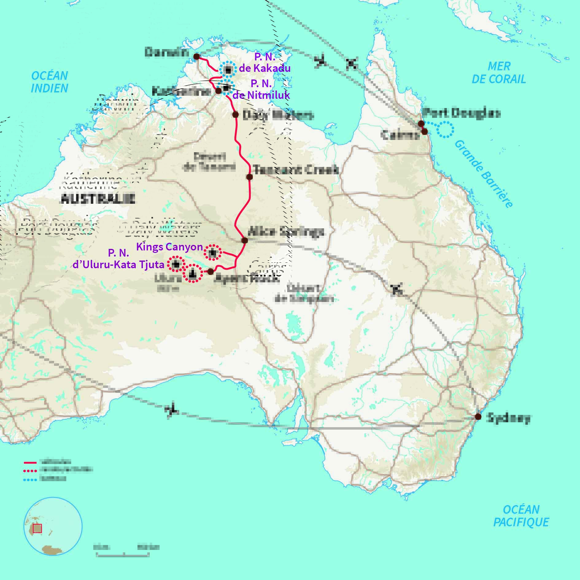 Carte Australie : En camping-car c'est Aussie l'aventure 