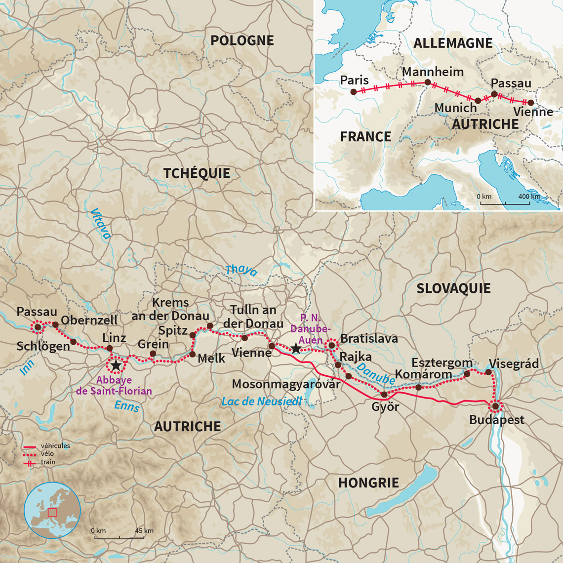 Carte Autriche : L'EuroVelo 6, la grande aventure