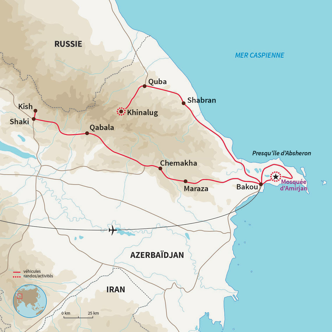 Carte Azerbaïdjan : Mystérieux Azerbaïdjan