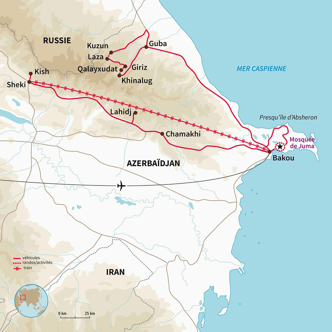 Carte Azerbaïdjan : Petit trek des villages du Caucase