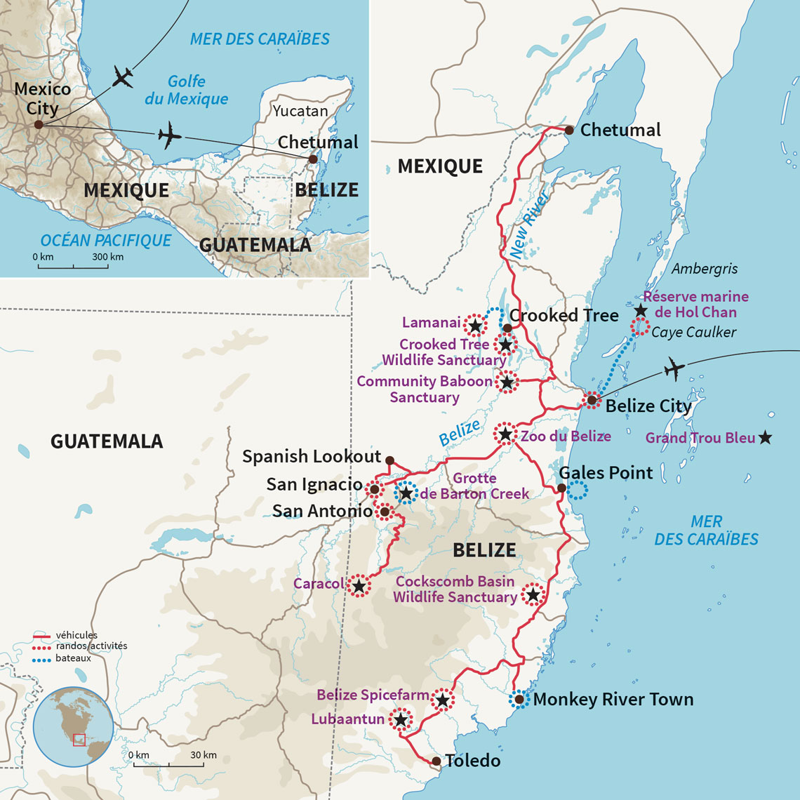 Carte Bélize : Le trésor des Caraïbes