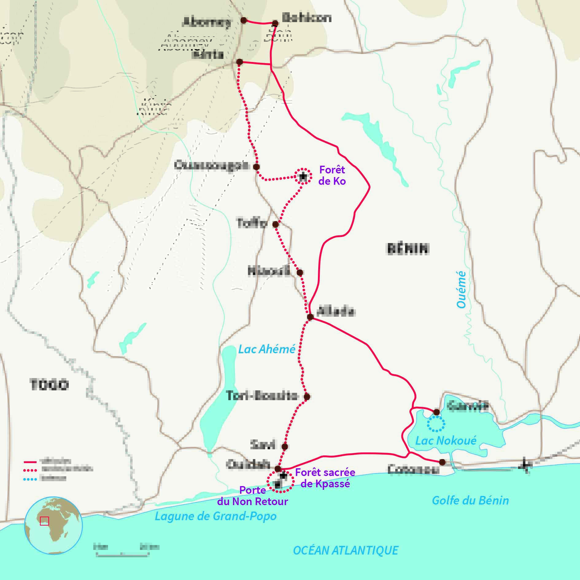 Carte Bénin : Au cœur de la route des esclaves
