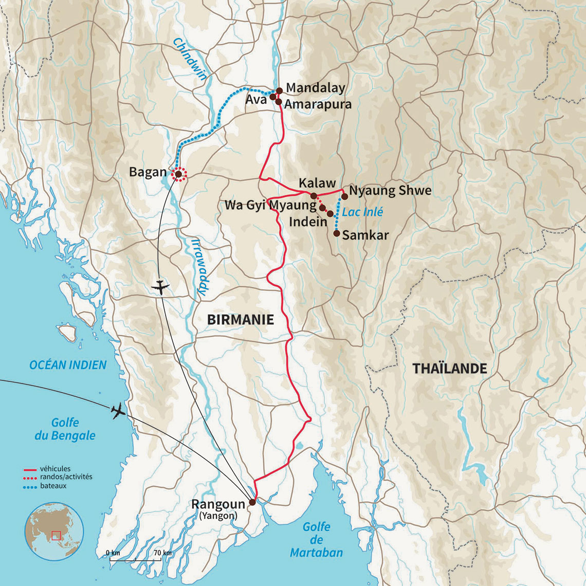 Carte Birmanie : Myanmar façon routard ! 