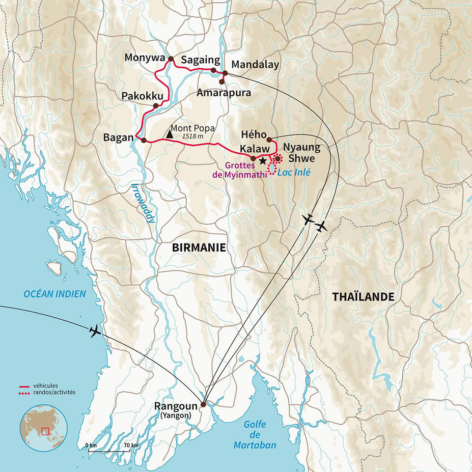 Carte Birmanie : Balade en Terre Birmane