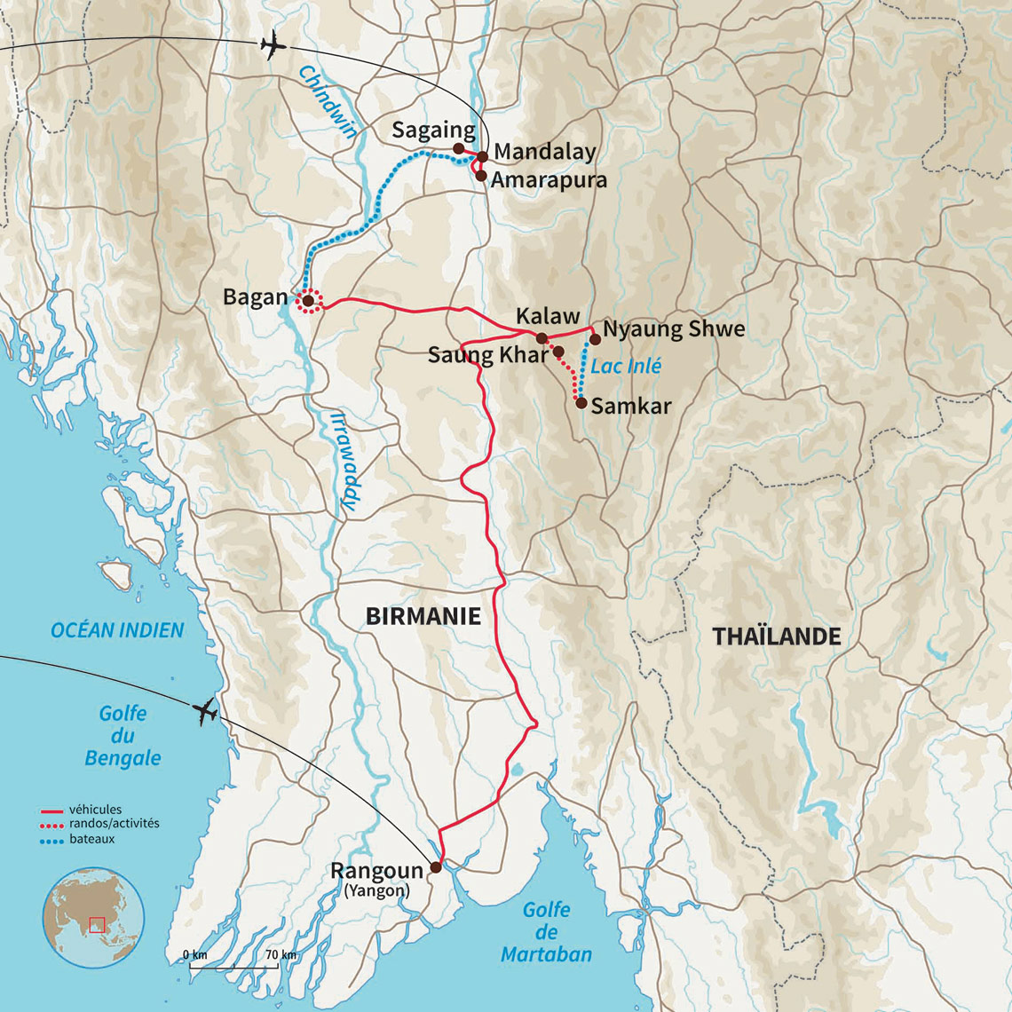 Carte Birmanie : Myanmazing trip