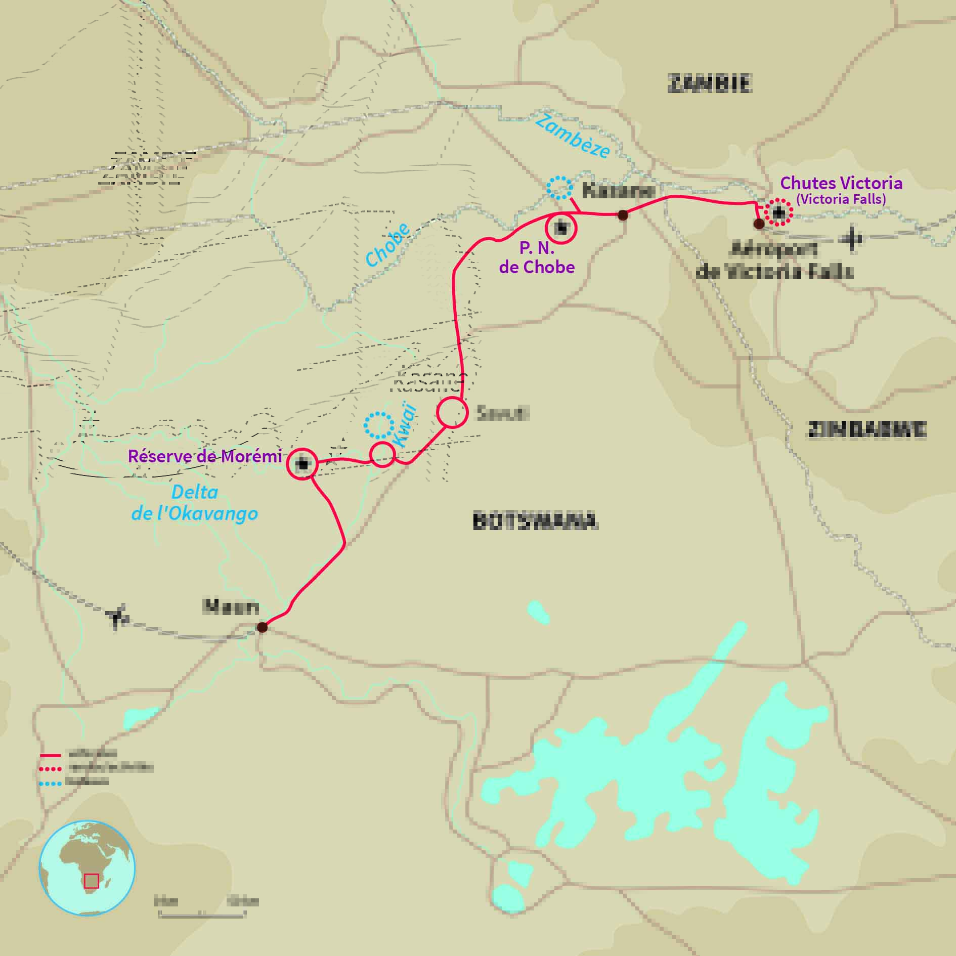 Carte Botswana : Au temps des explorateurs !