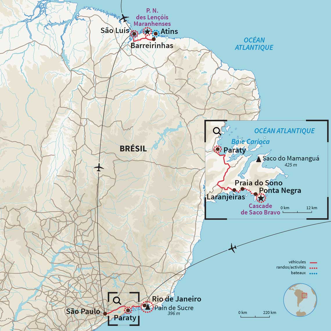 Carte Brésil : Trek des pêcheurs & désert des Lençois