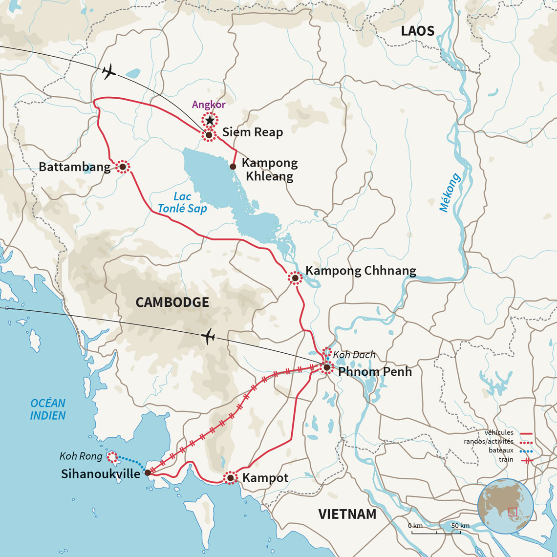 Carte Cambodge : P’tits baroudeurs au royaume Khmer