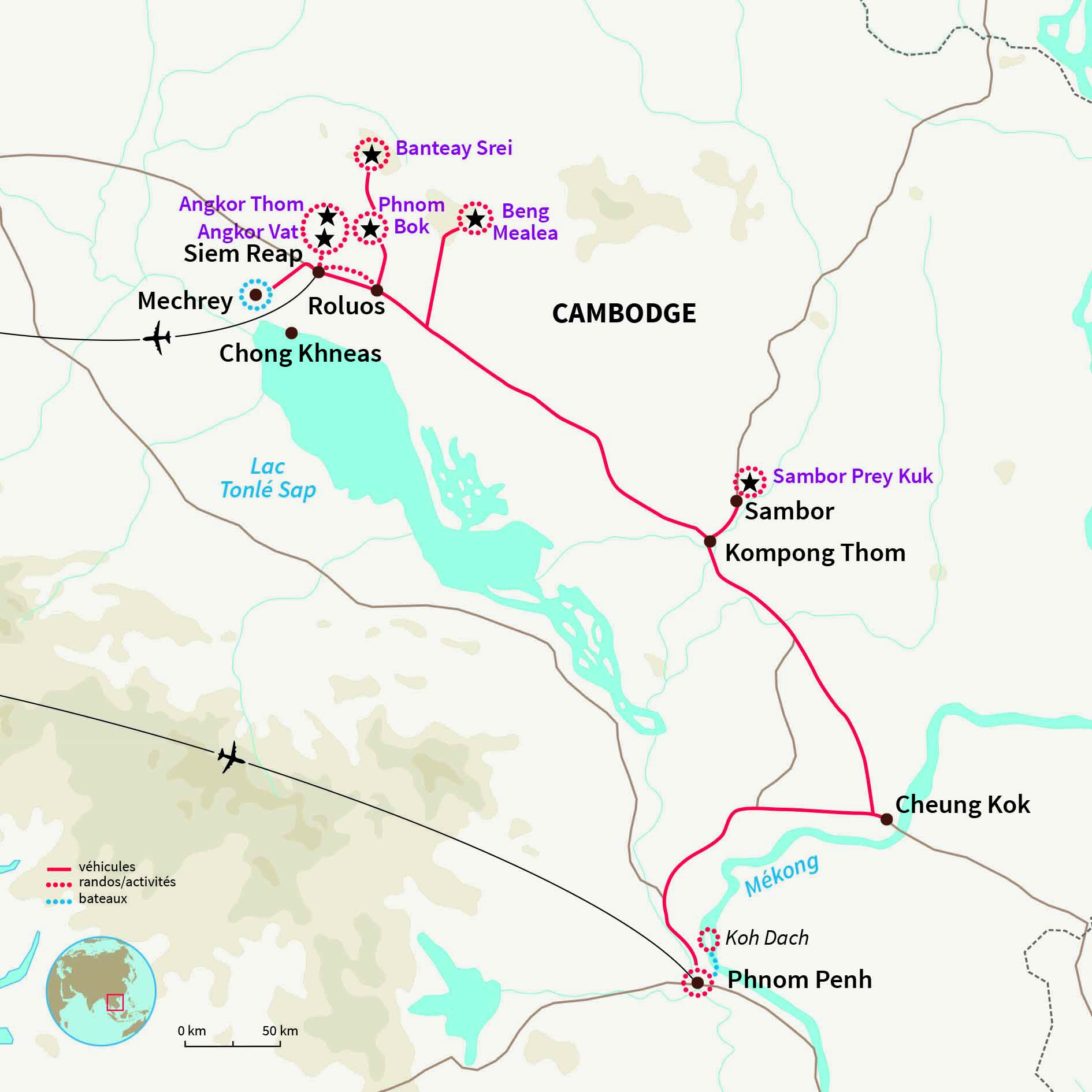 Carte Cambodge : En terre khmère, hors des sentiers battus