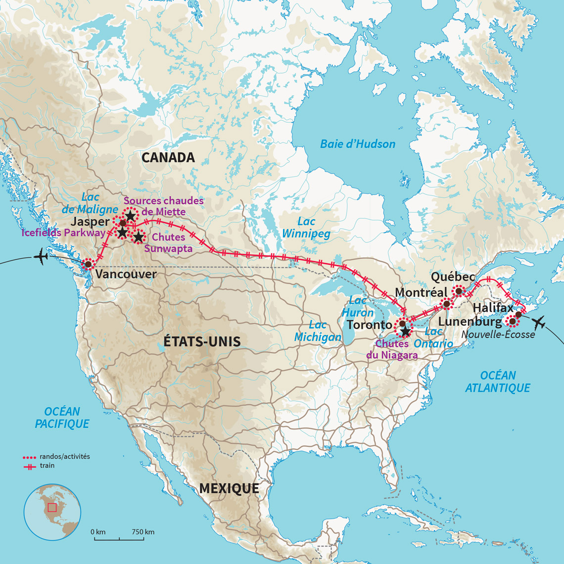 Carte Canada : Le Canada, d'un océan à l'autre 