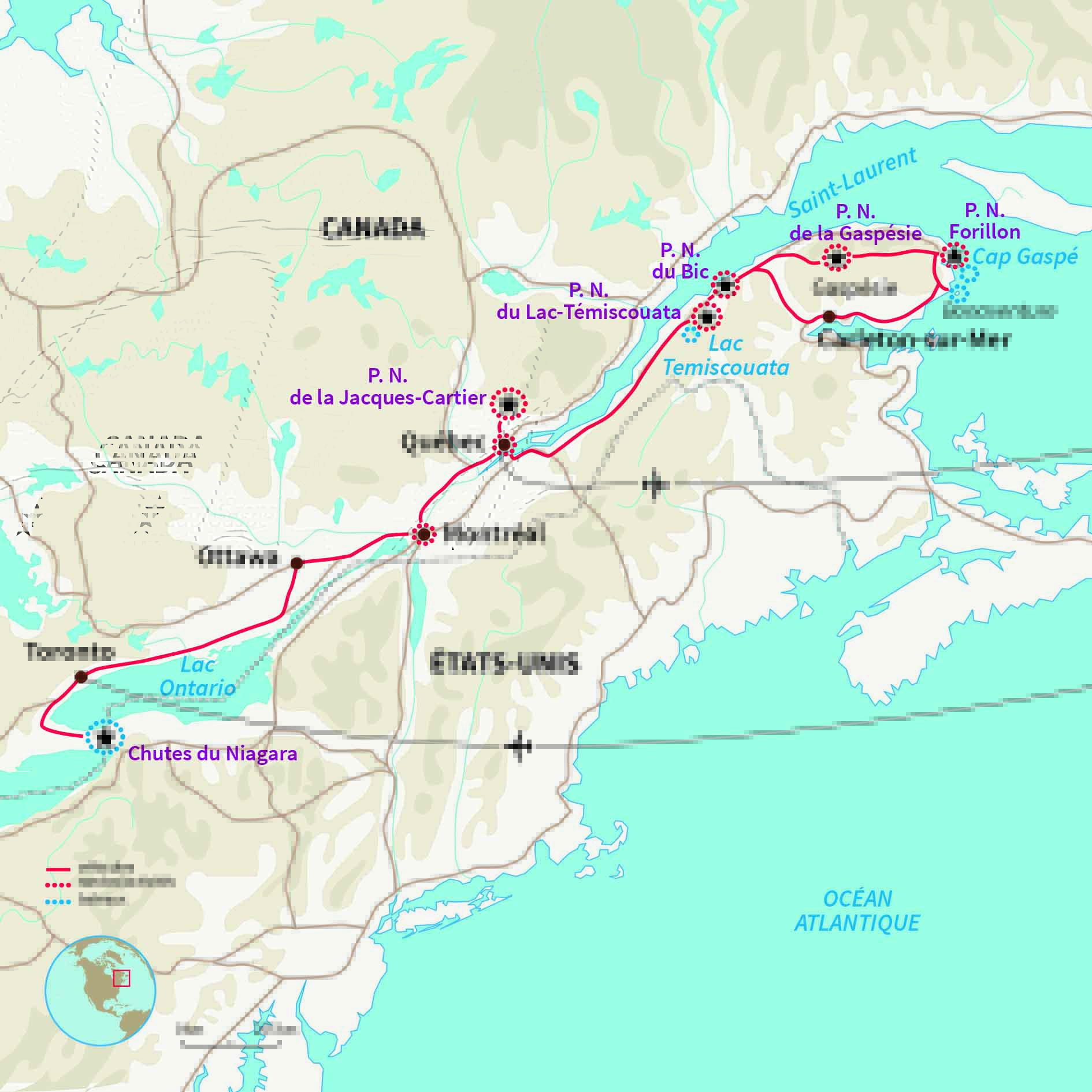 Carte Canada : L'Est Canadien sans concession 