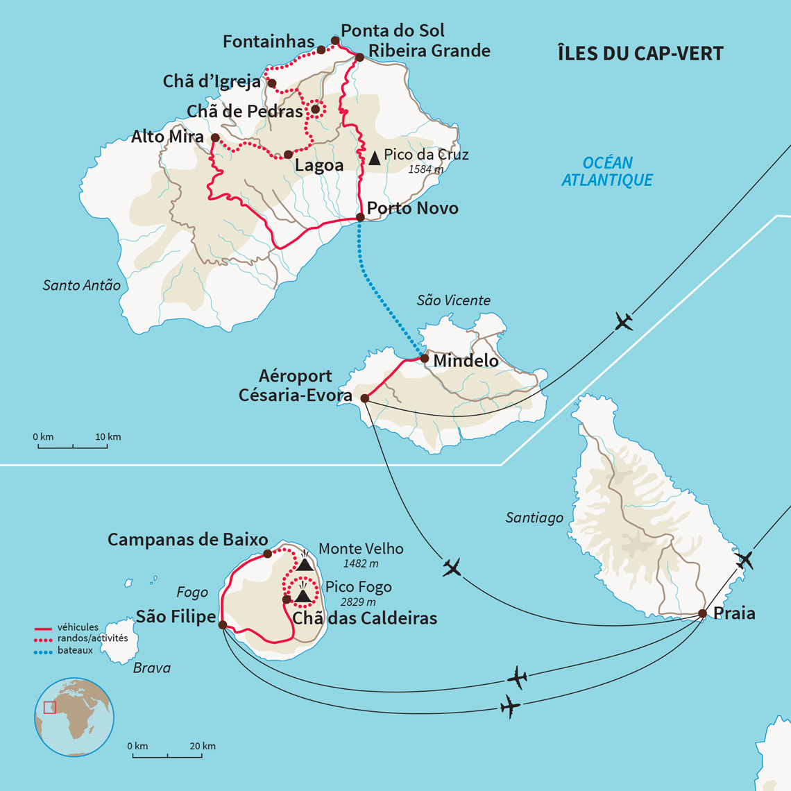 Carte Cap-vert : Les chemins du ciel