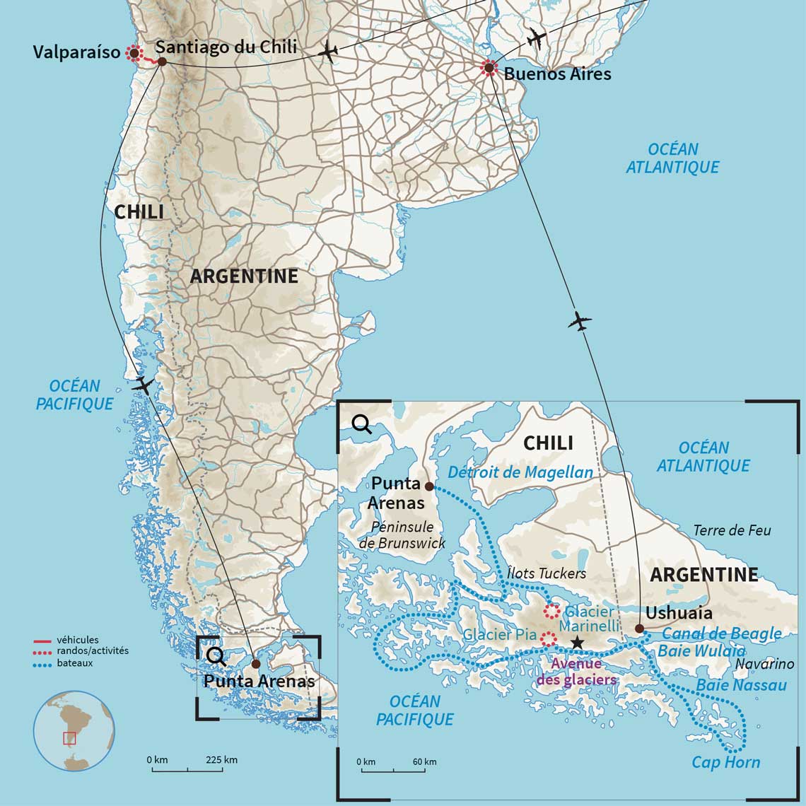 Carte Chili : Croisière au Cap Horn