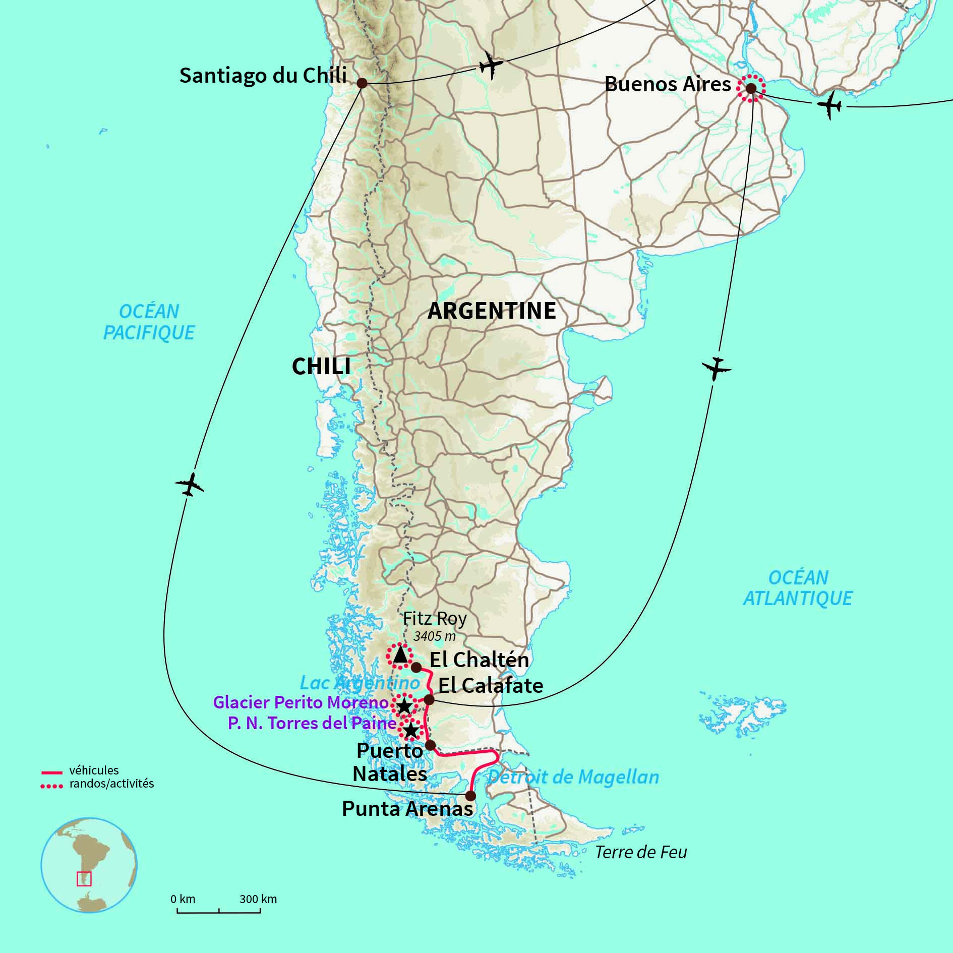 Carte Chili : Exclusive Patagonie