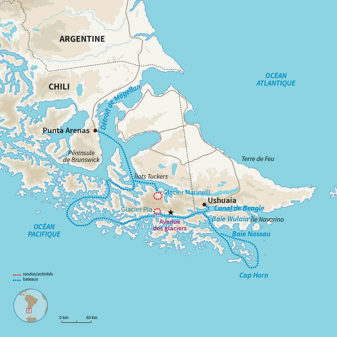 Carte Chili : Croisière au Cap Horn