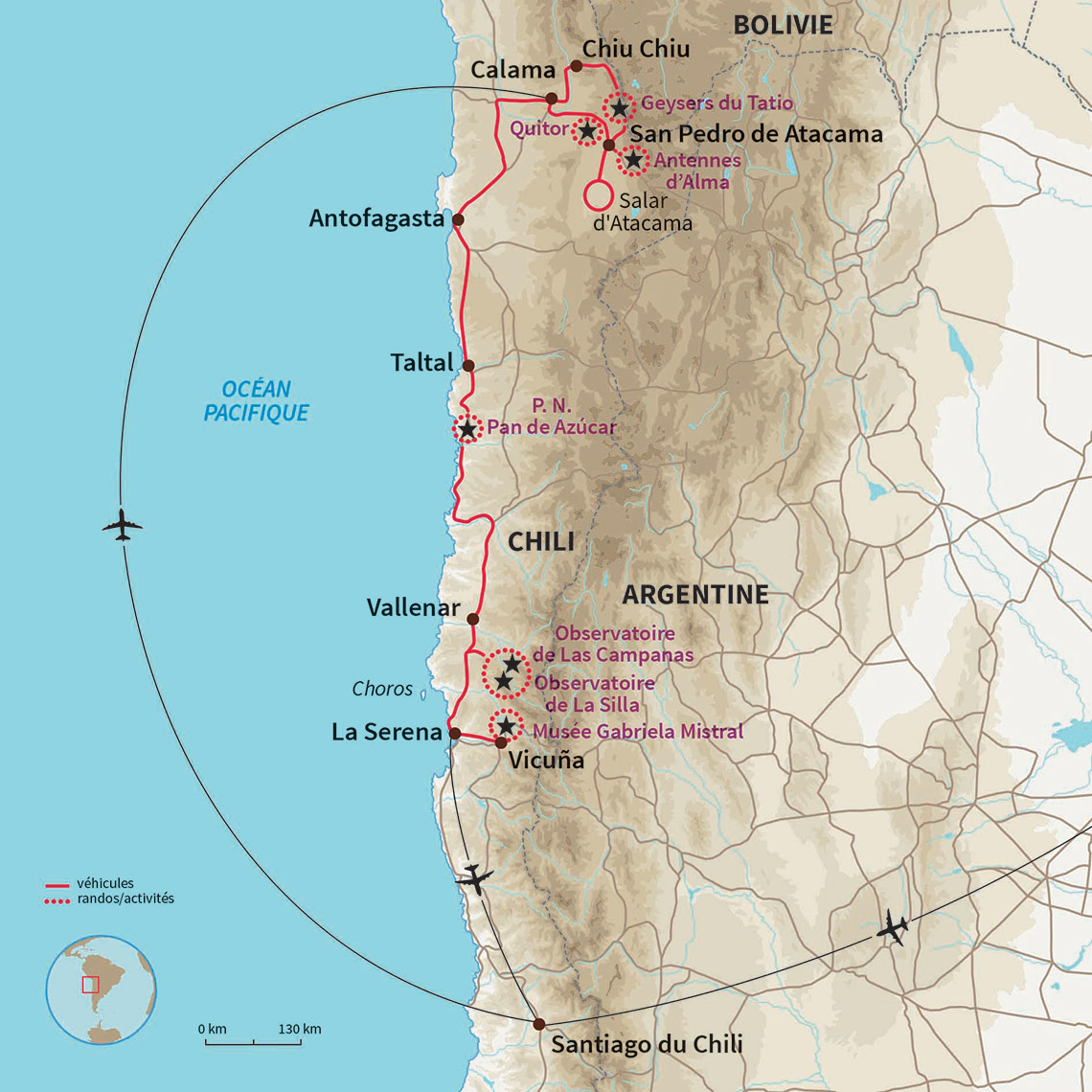 Carte Chili : Un peu plus près des étoiles, dans l'Atacama