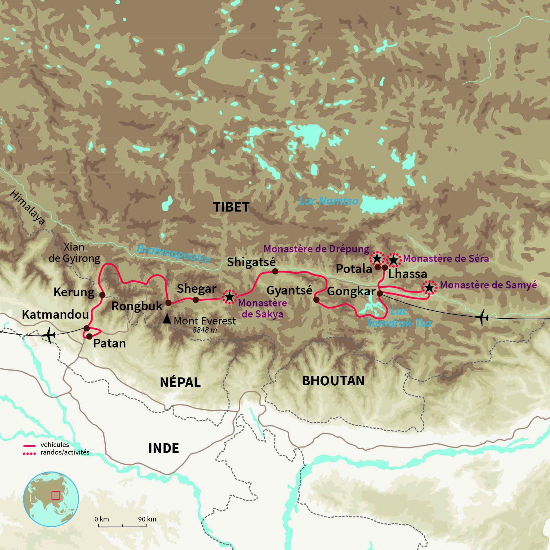 Carte Chine : Au cœur de l’Himalaya : la route de l'amitié