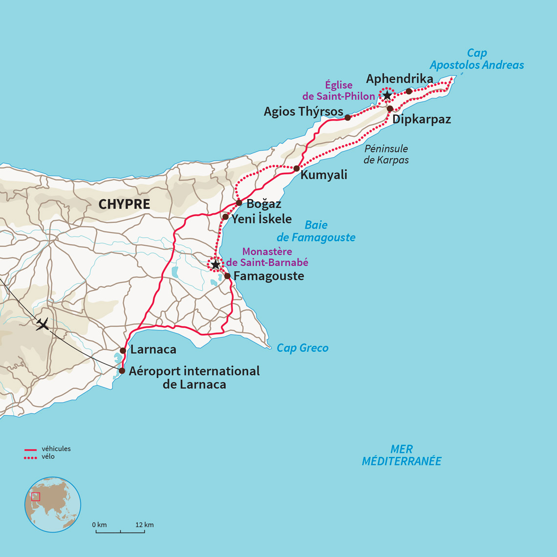Carte Chypre : Echappée chypriote