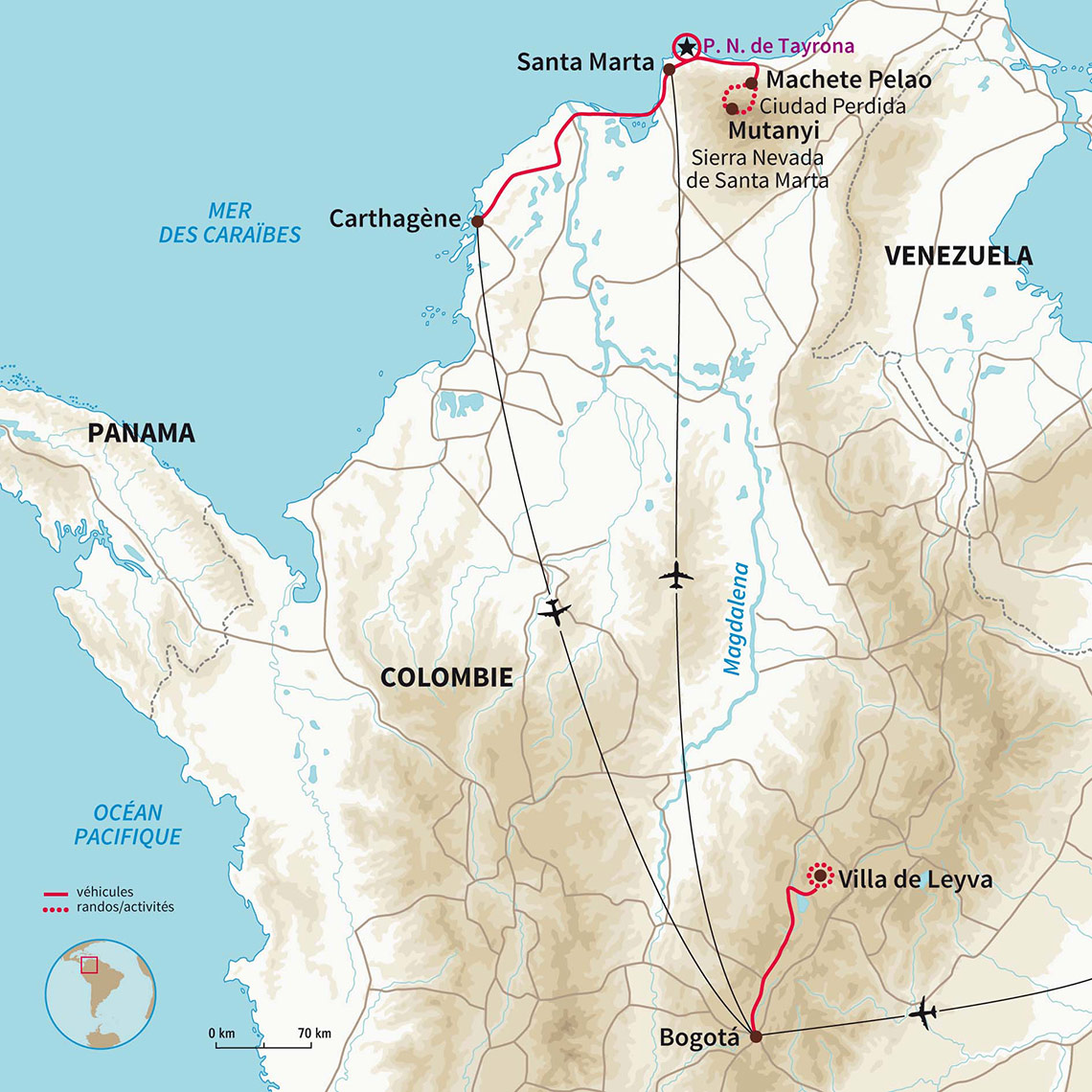 Carte Colombie : Les mystères de la Ciudad Perdida