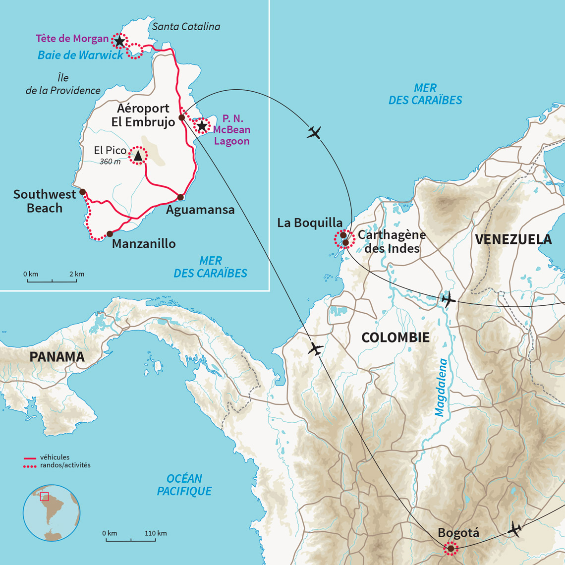 Carte Colombie : La Colombie, couleur Caraïbe