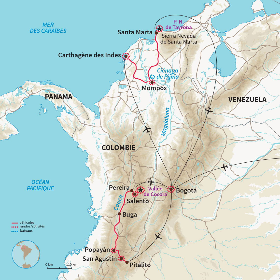 Carte Colombie : La Colombie sans concession