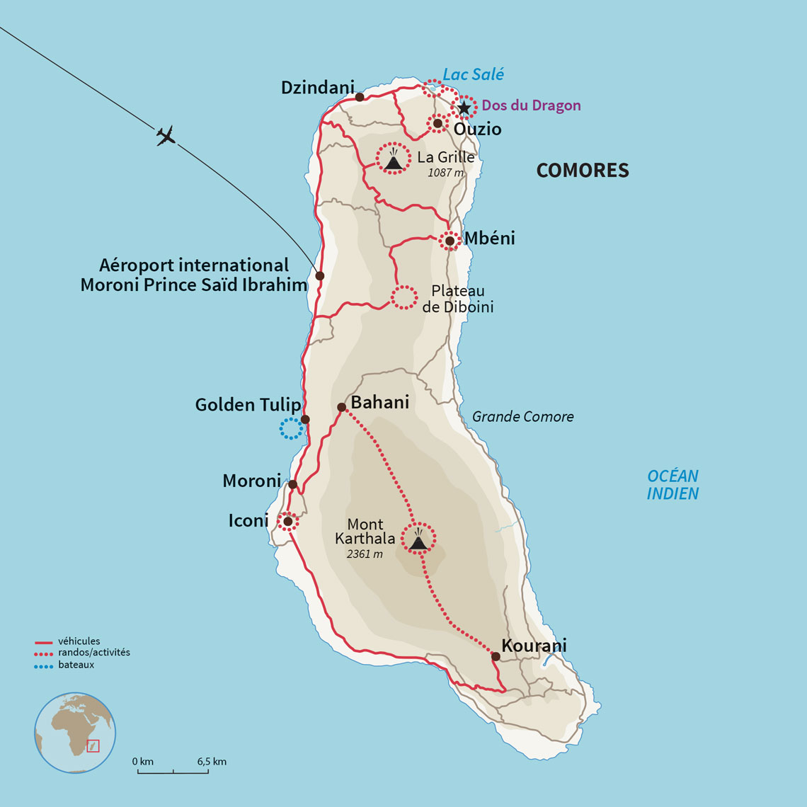 Carte Comores : Sentiers secrets des Comores !