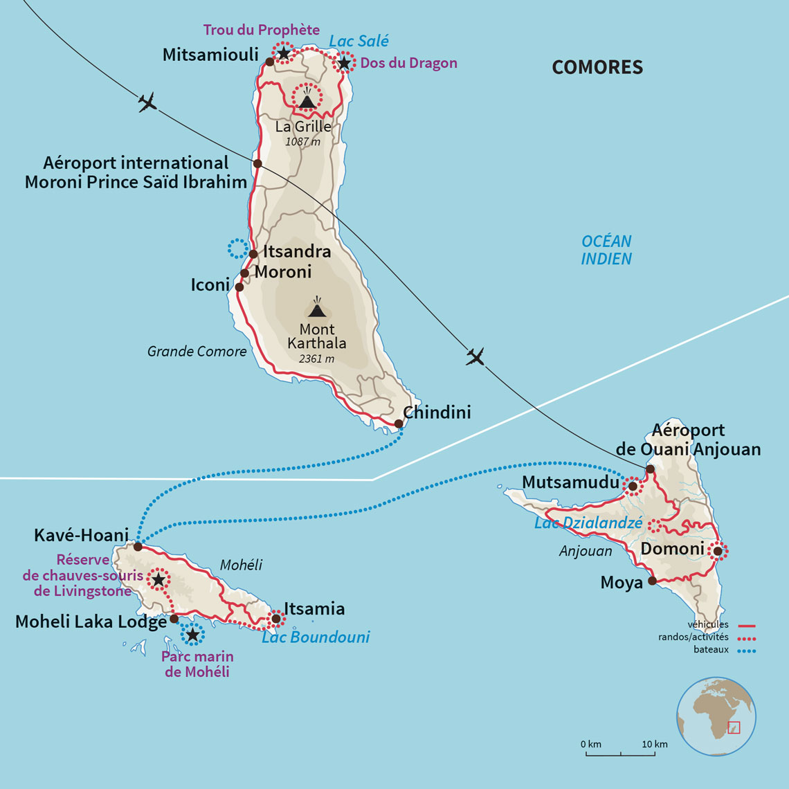 Carte Comores : Beauté de l'archipel des Comores !