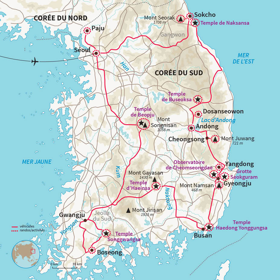 Carte Corée du Sud : Au pays du matin calme