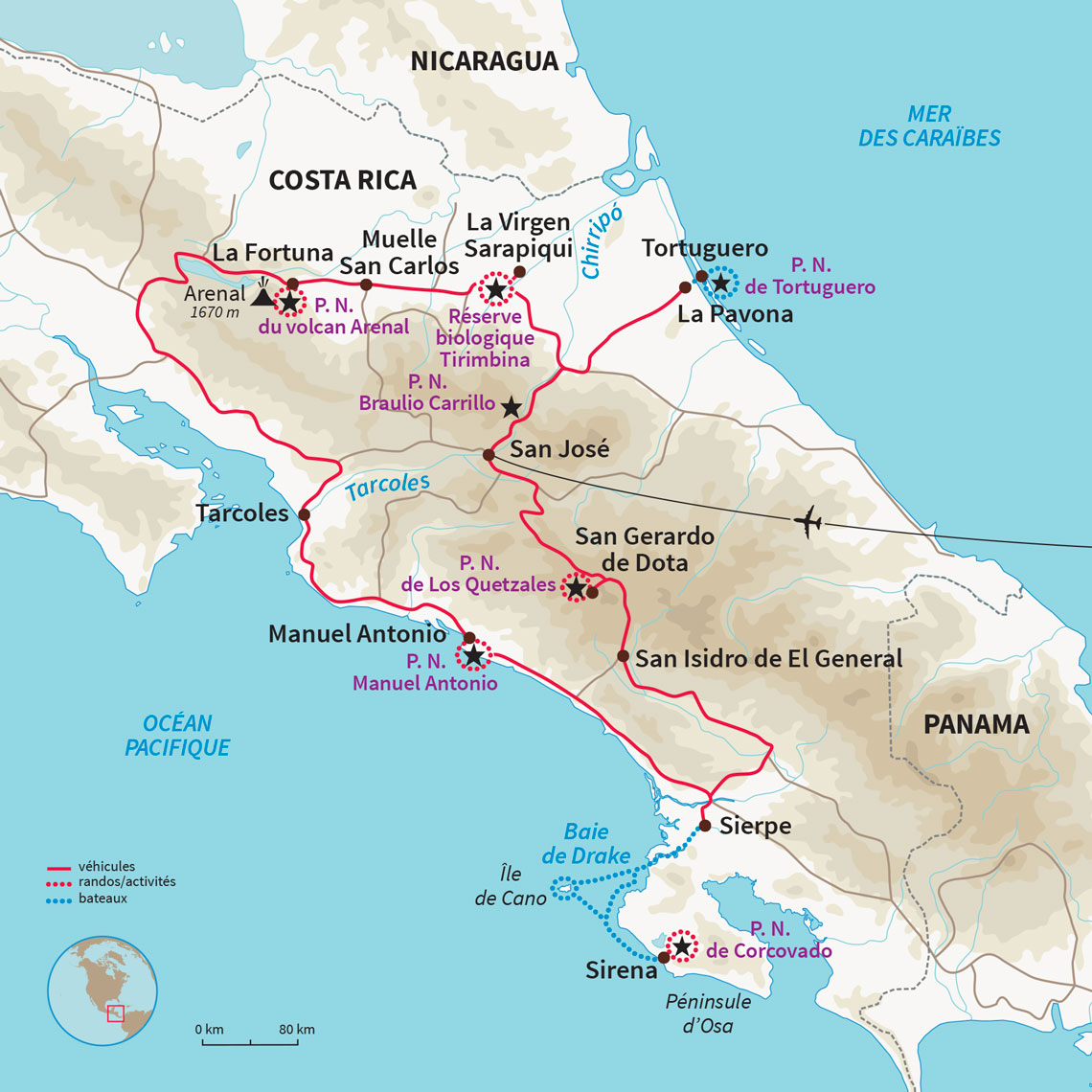 Carte Costa rica : Trésors du Costa Rica 