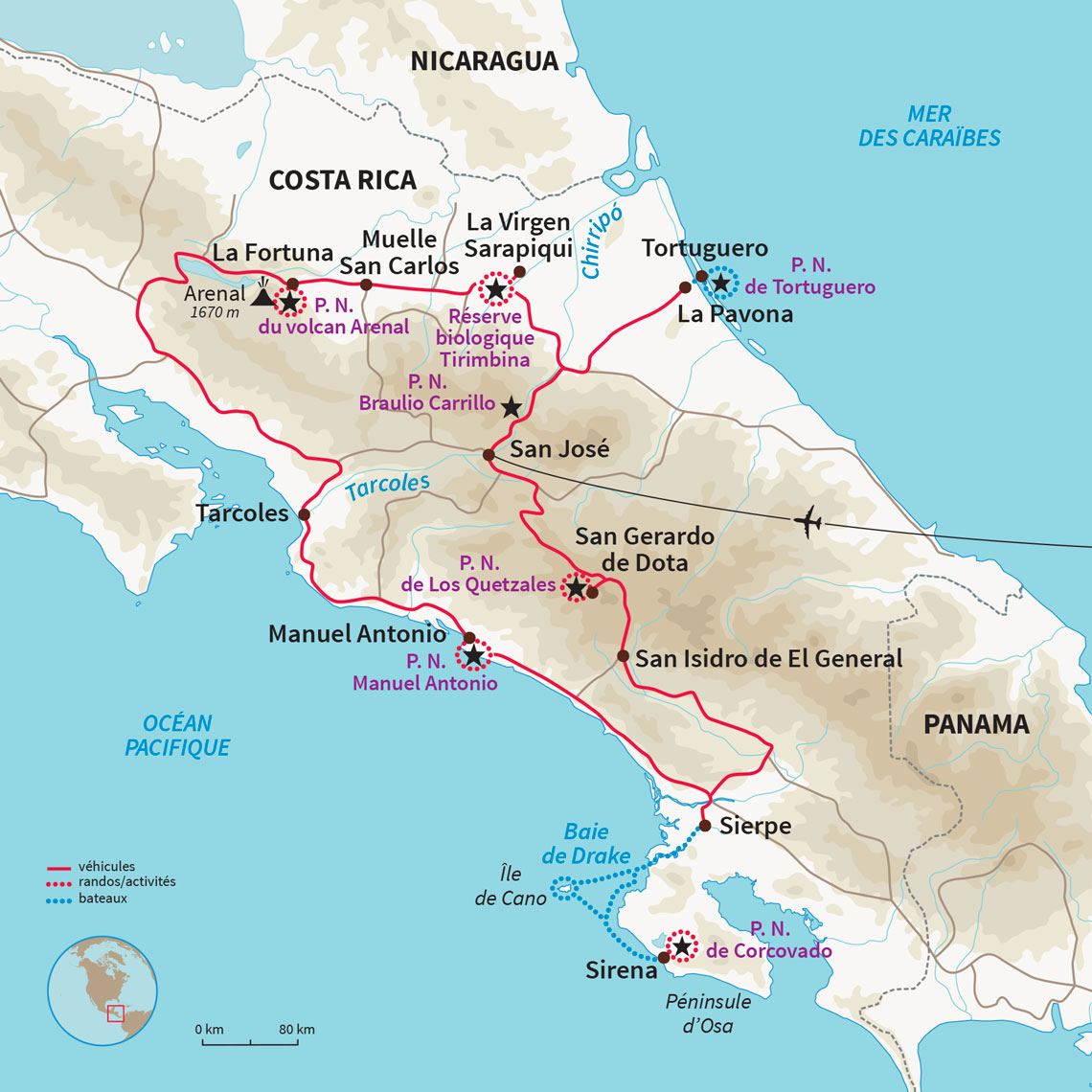 Carte Costa Rica : Trésors du Costa Rica 
