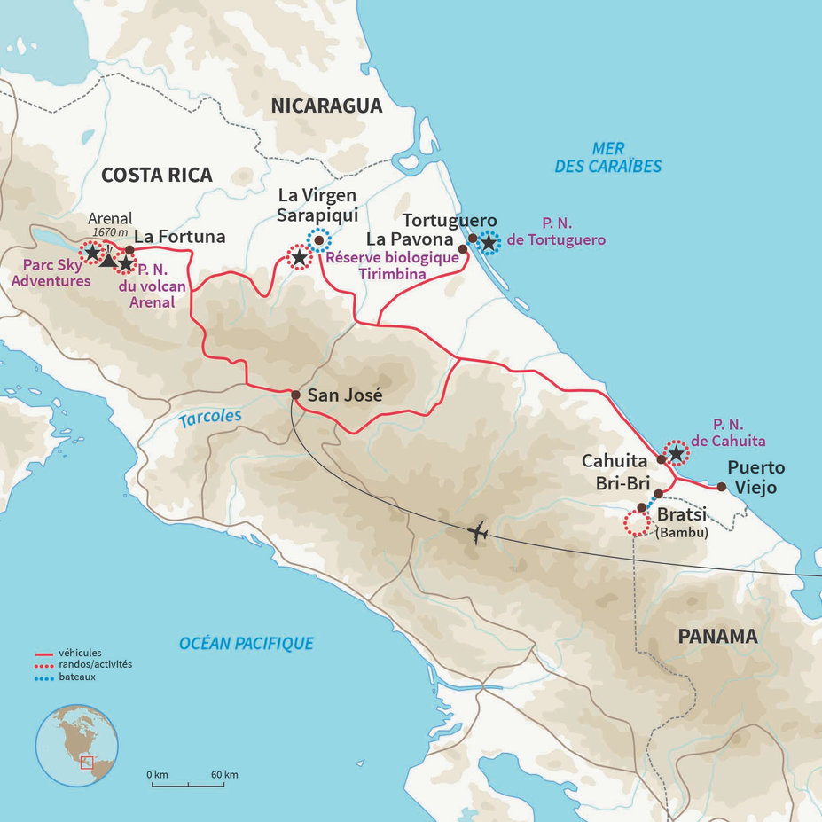 Carte Costa Rica : Trésors du Costa Rica 