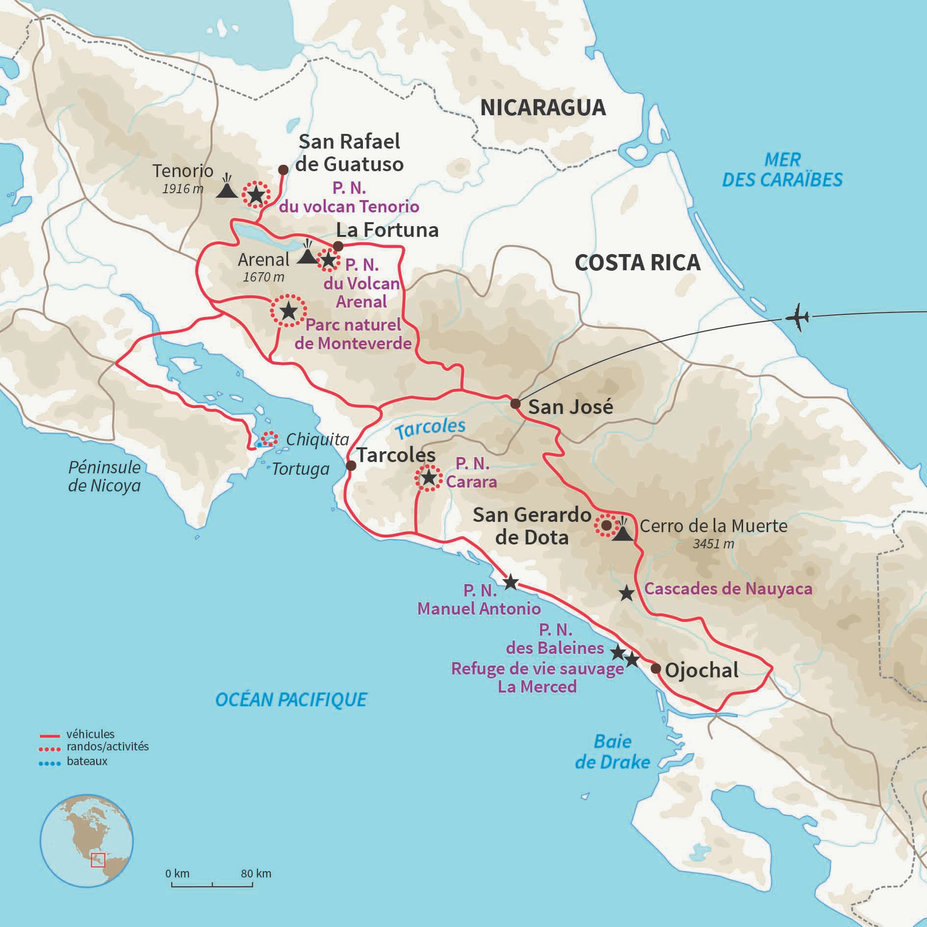 Carte Costa Rica : Évasion tropicale au Costa Rica 