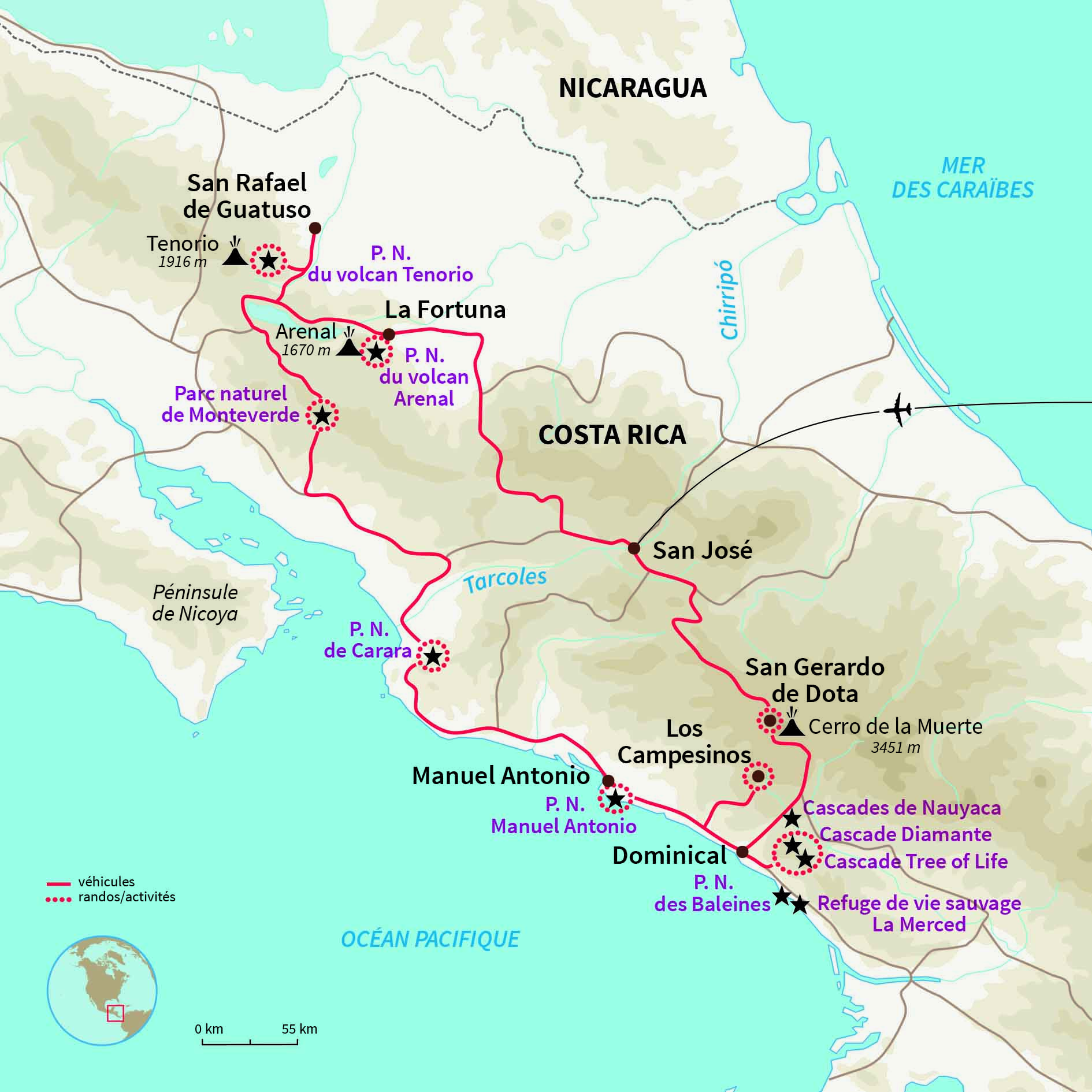 Carte Costa Rica : Randos & rencontres grandeur nature