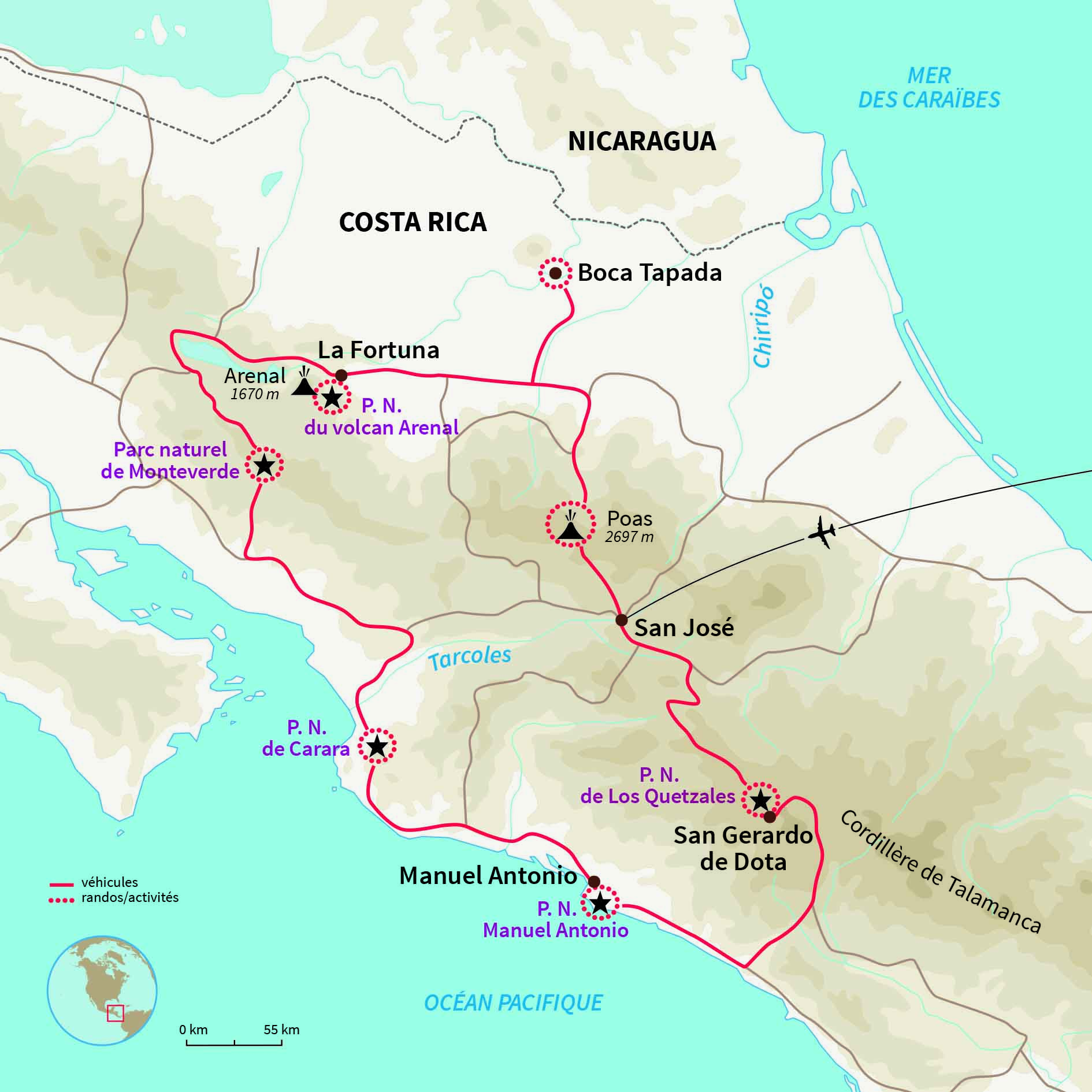 Carte Costa rica : Entrez, c'est tout vert !