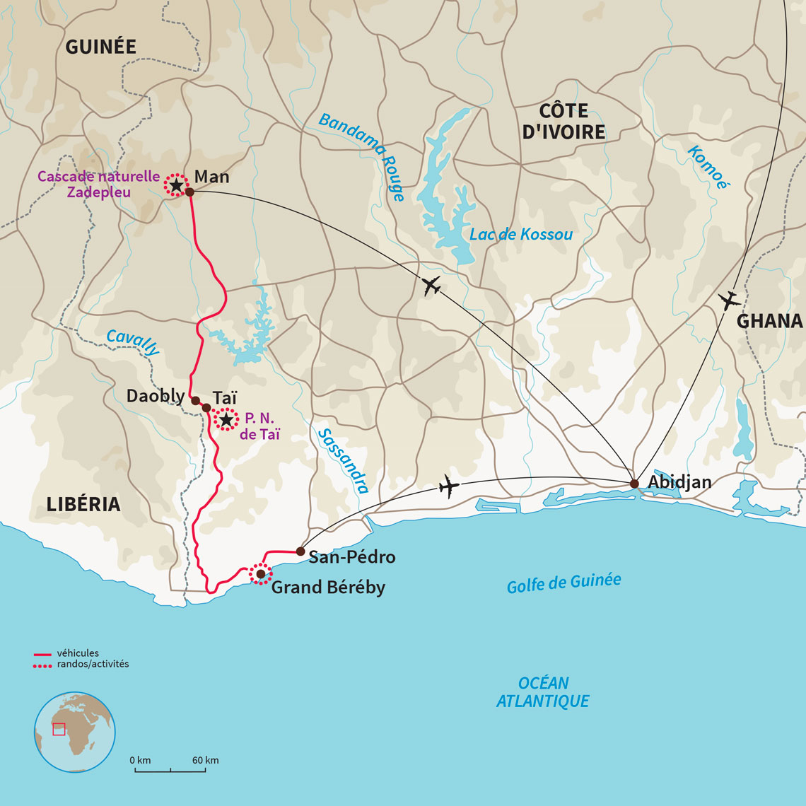 Carte Côte d'ivoire : L'essentiel de la Côte d'Ivoire