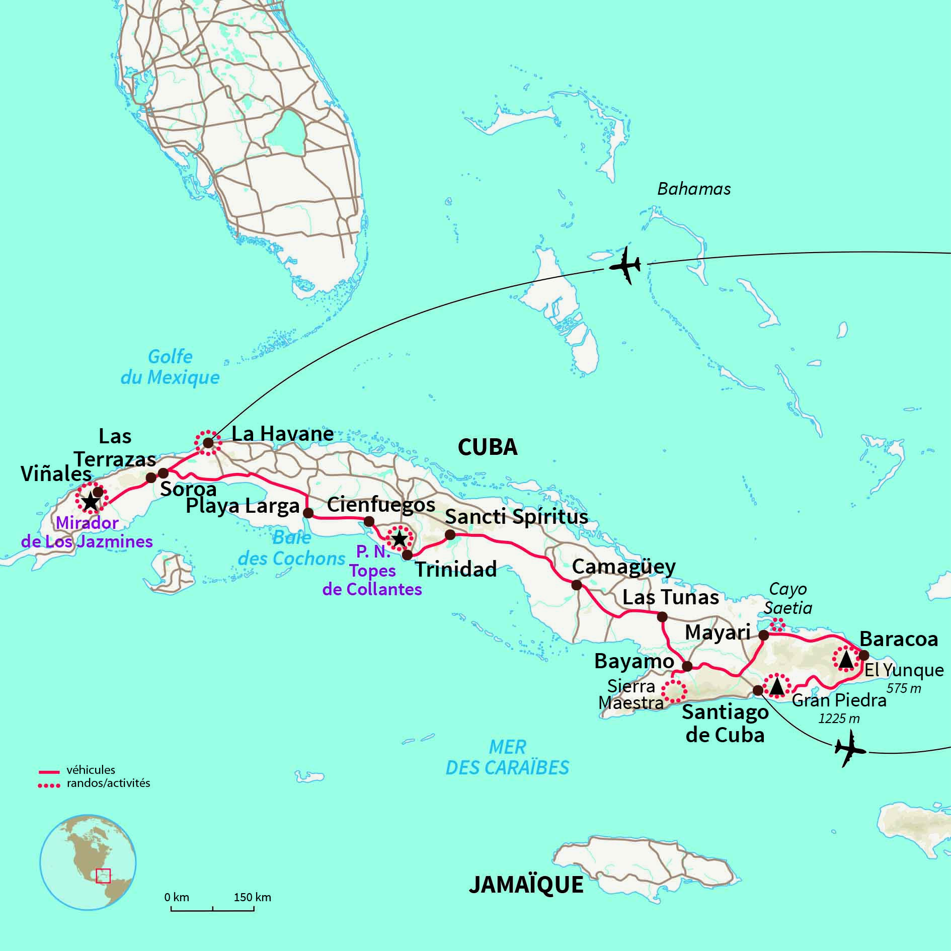 Carte Cuba : Randos exotiques sur l'Île Crocodile 