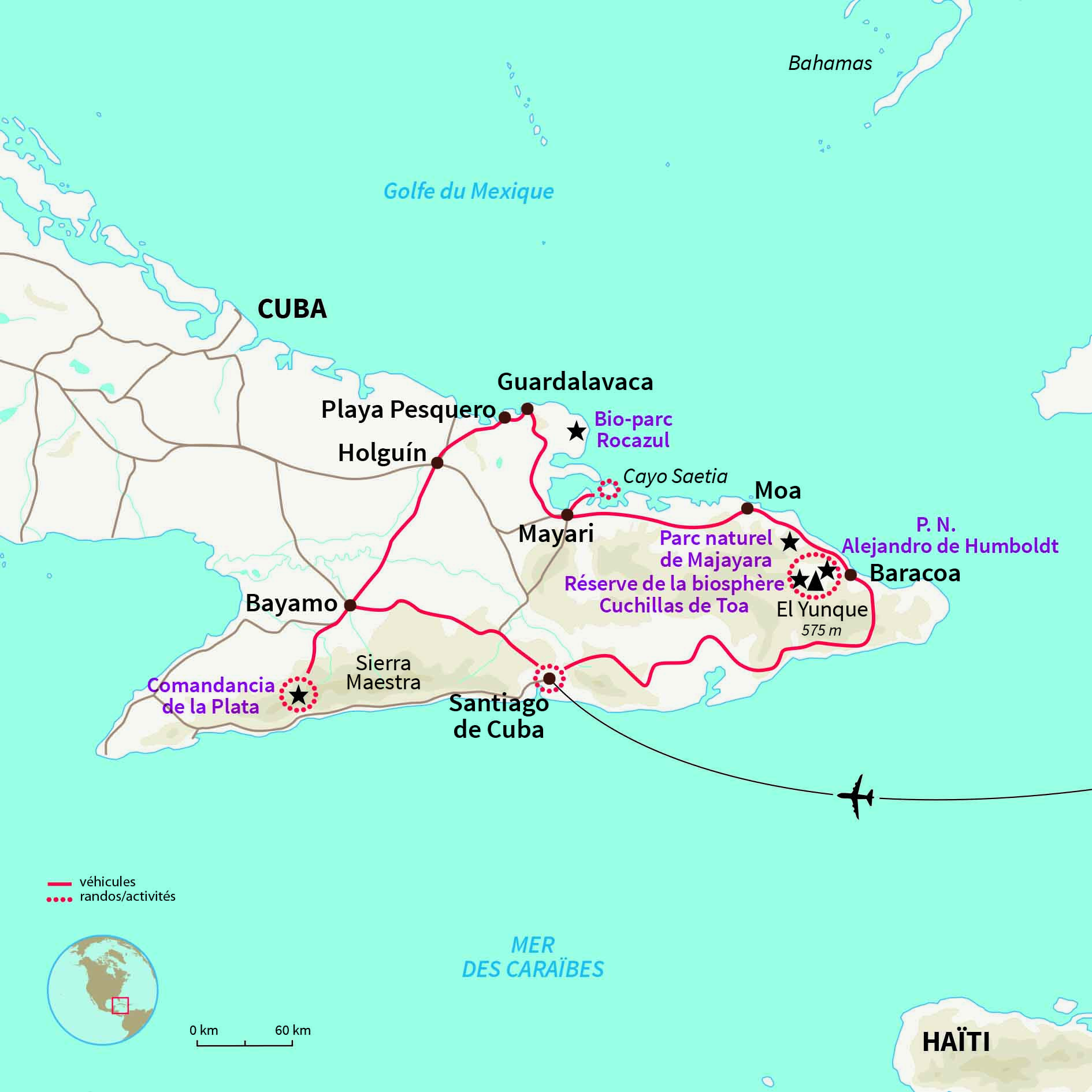 Une semaine d’autotour dans l’est de Cuba, de Santiago de Cuba à la Sierra Maestra via Baracoa, le Parc d'Humboldt et Cayo Saetia