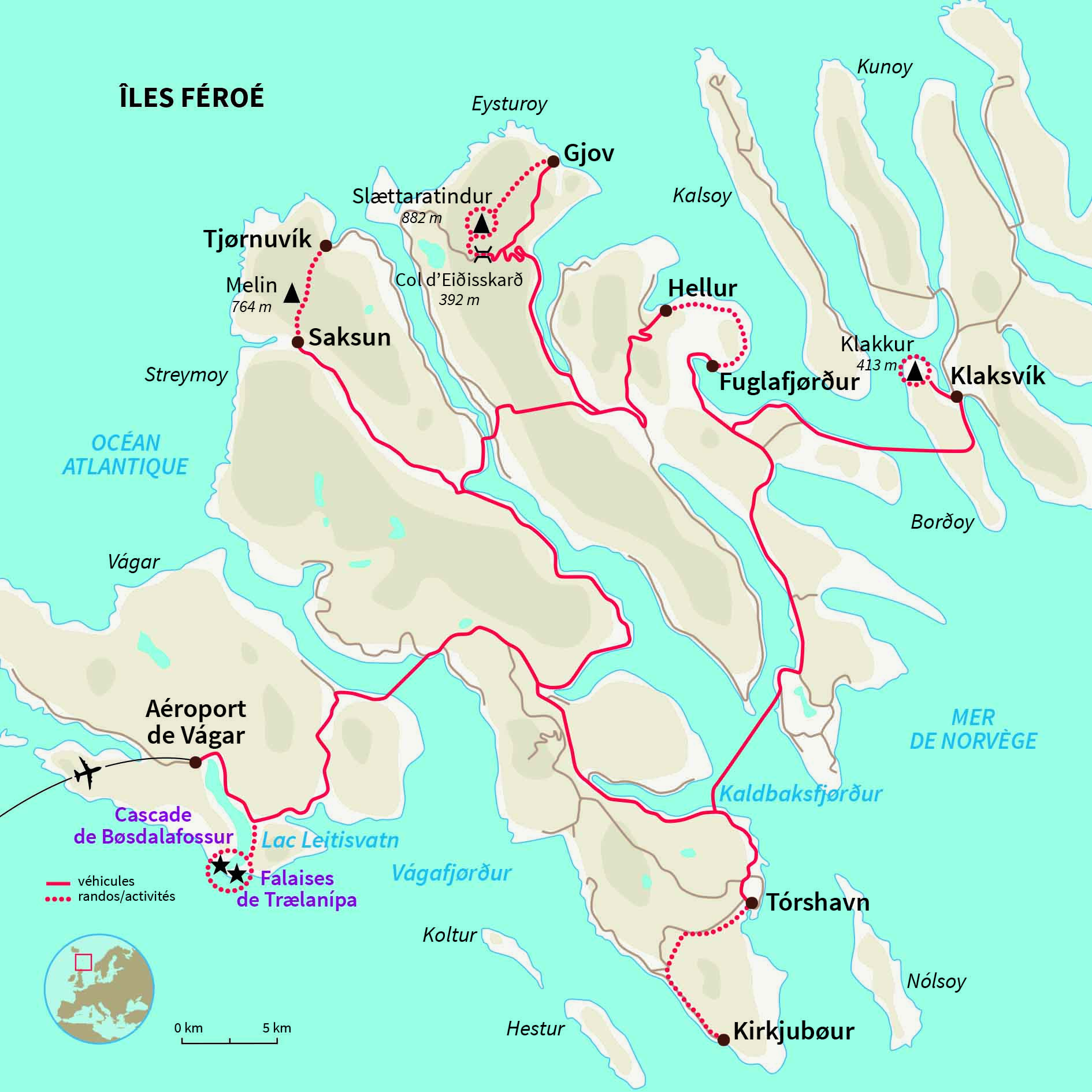 Carte Iles féroé : Découverte des îles Féroé