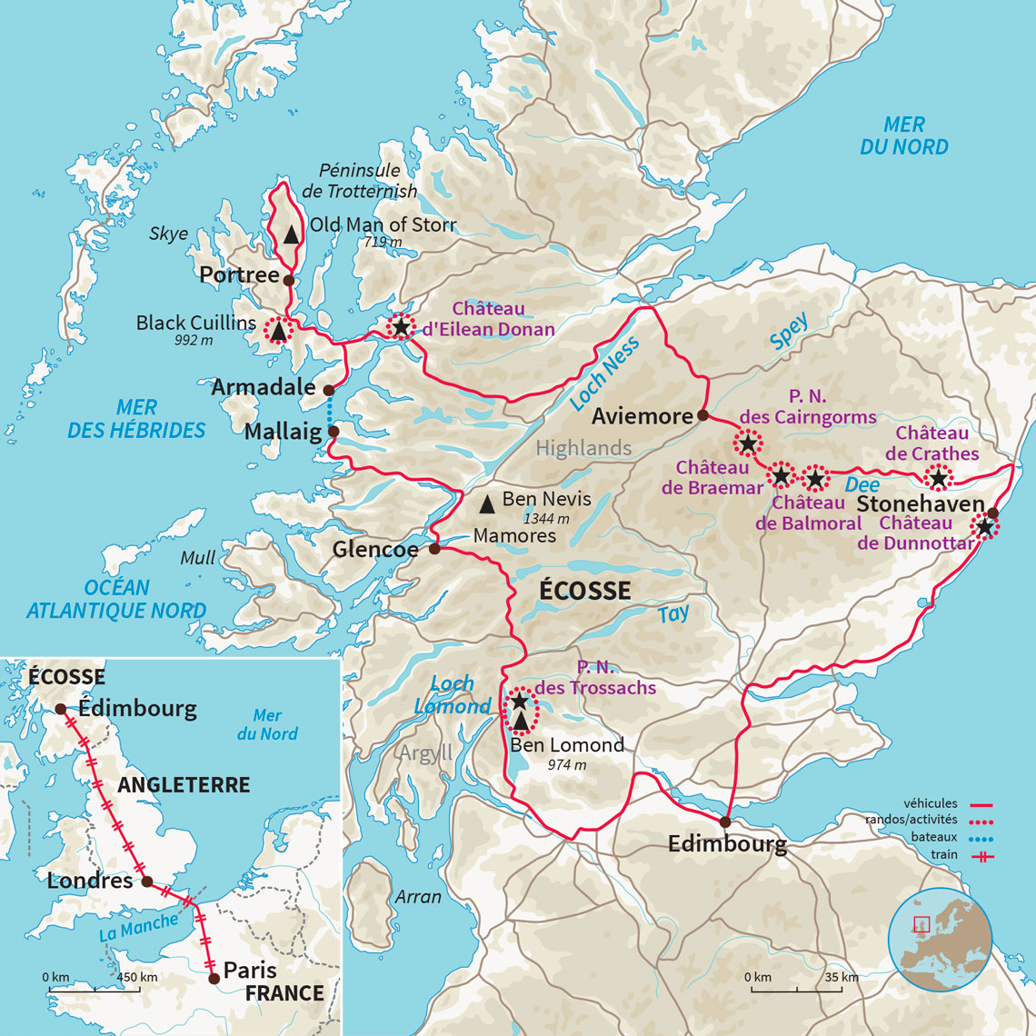 Carte Écosse : L'Écosse dans toute sa splendeur !