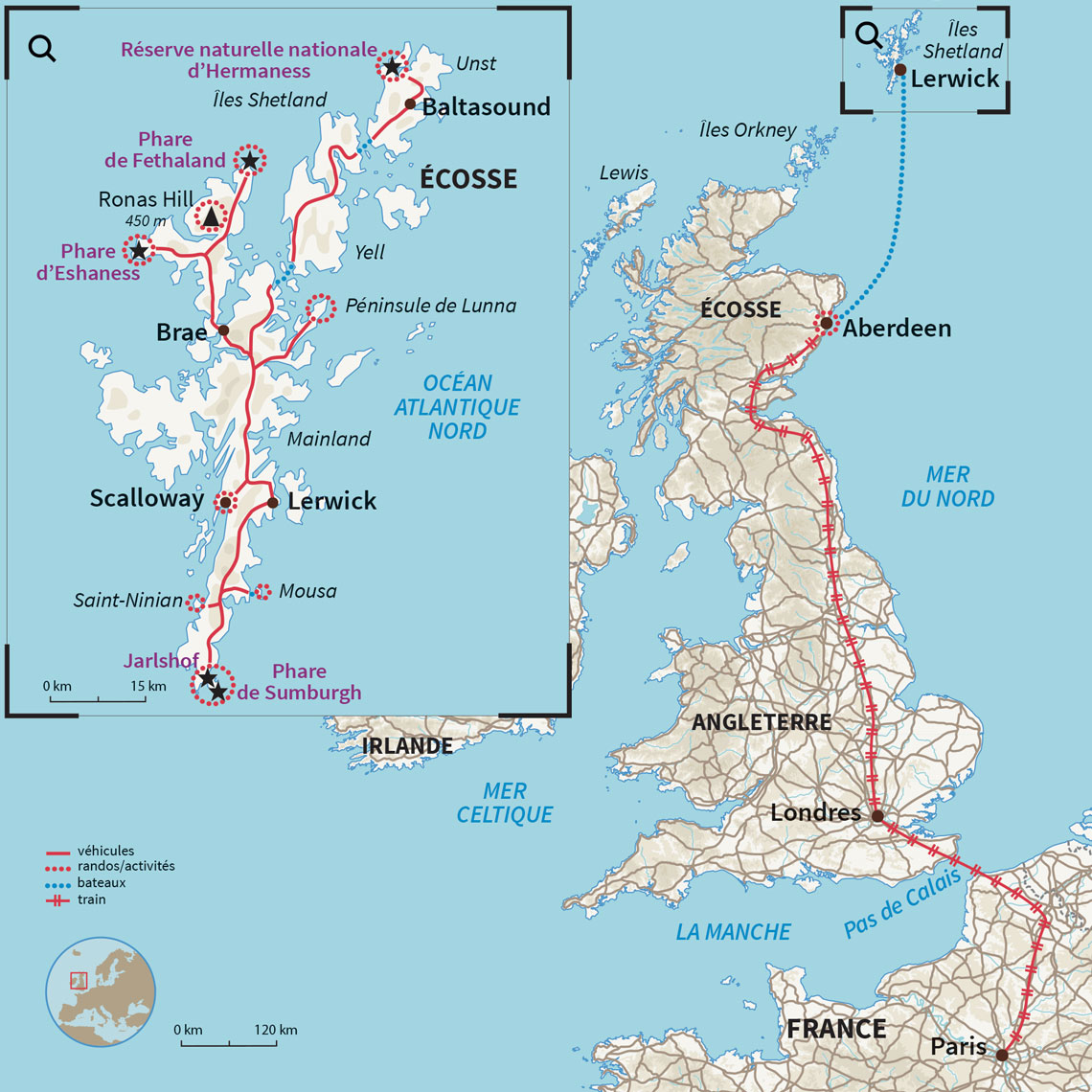 Carte Écosse : Les îles Shetland, terre de vikings !