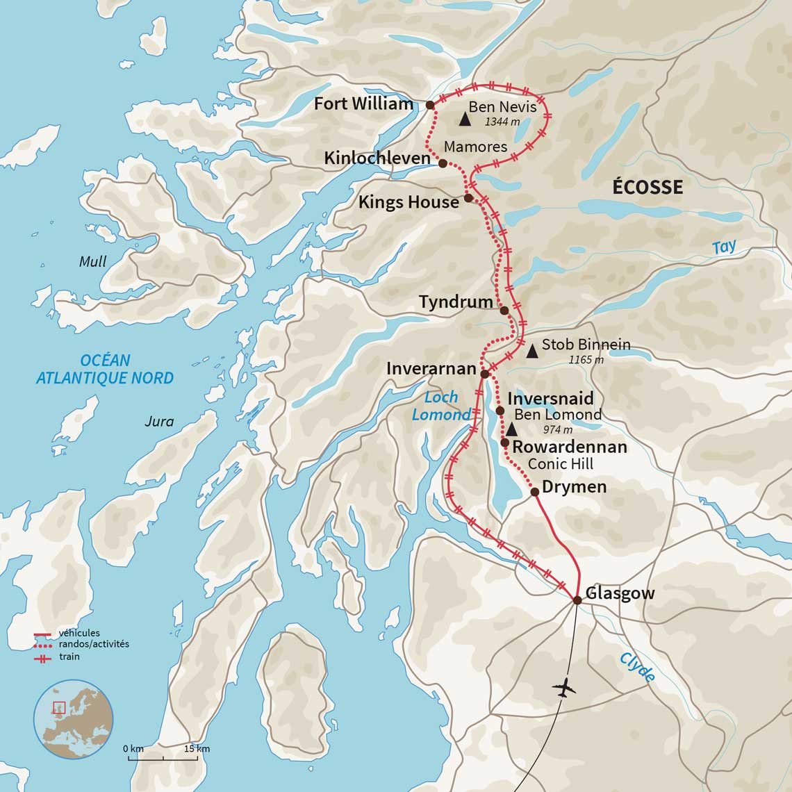 Carte Écosse : La West Highland Way 