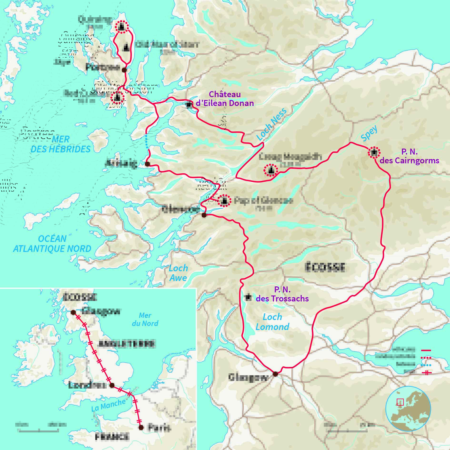 Carte Écosse : Merveilles d'Ecosse (A/R en train)