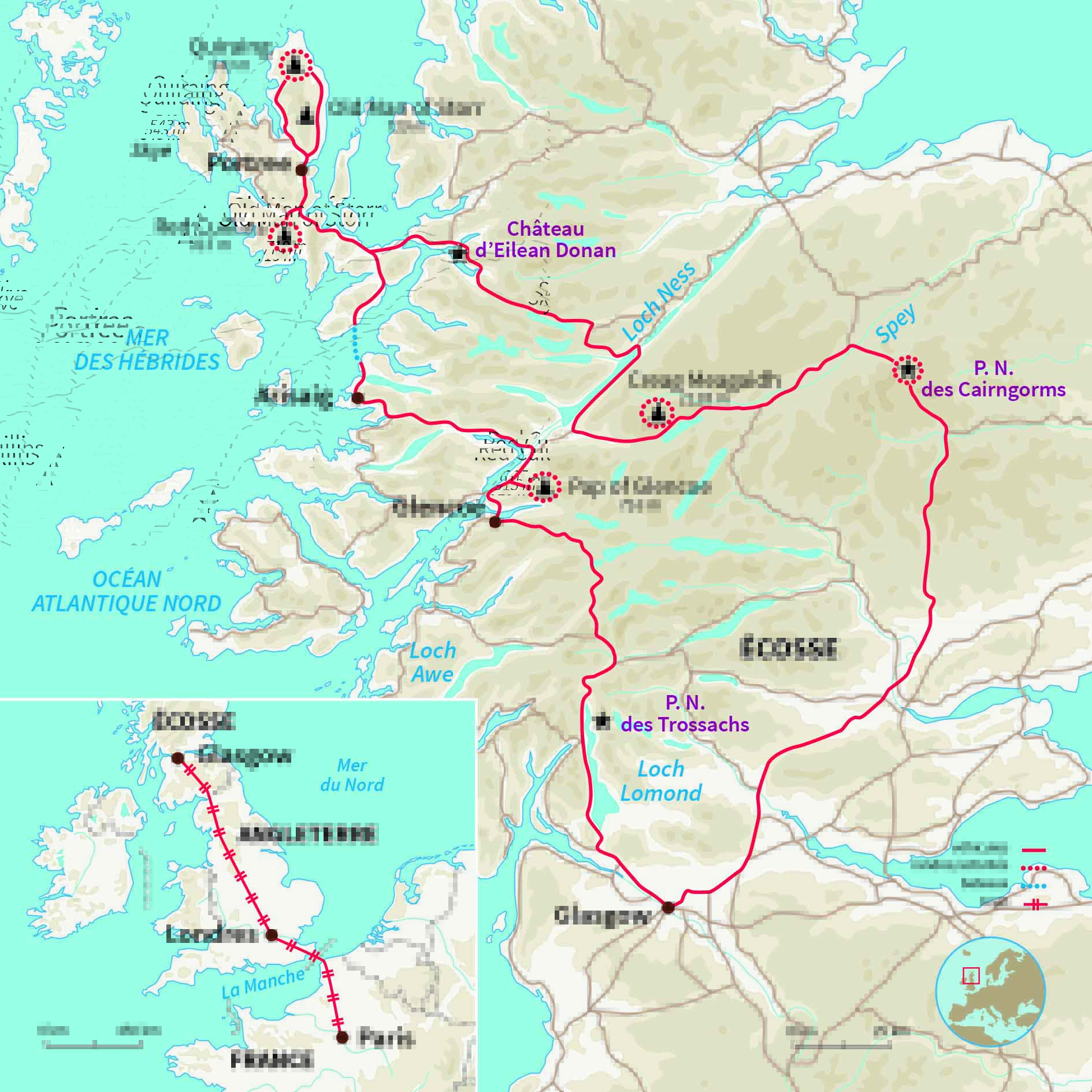 Carte Écosse : Merveilles d'Ecosse (A/R en train)